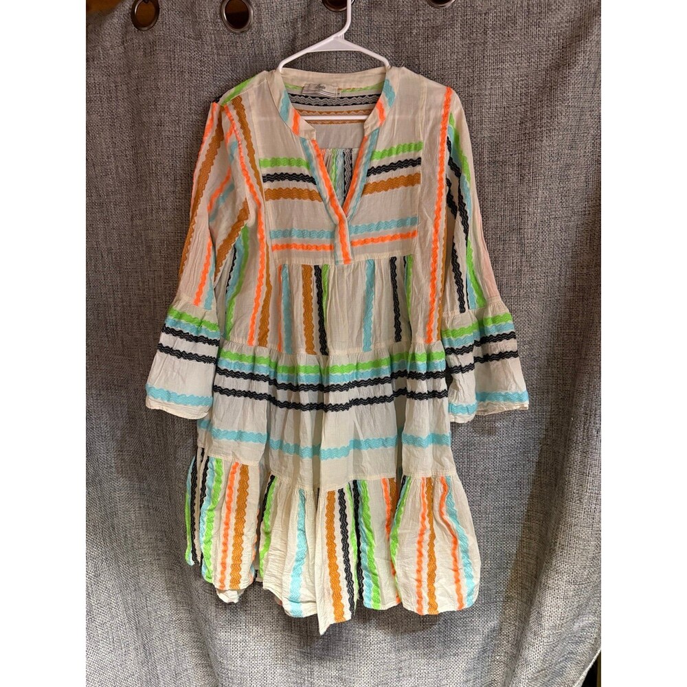 Devotion Twins Ella Cotton Blend Tiered Mini Dress. S
